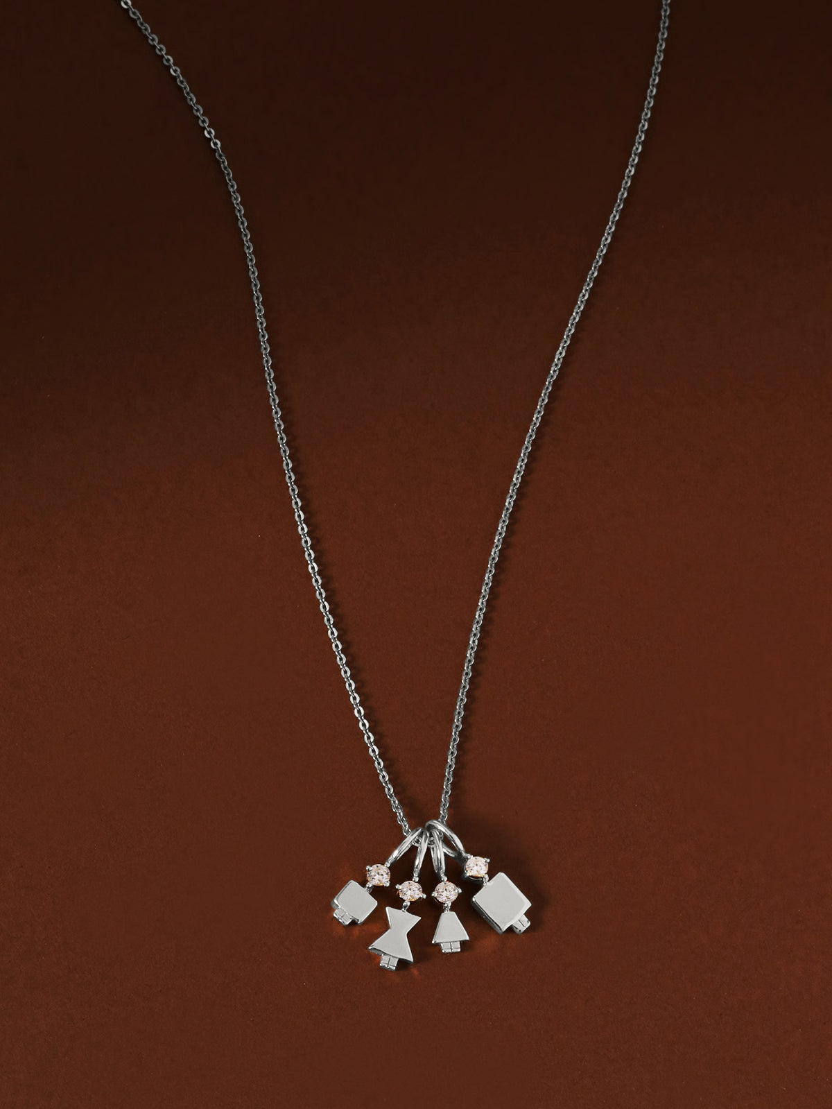 14k White Gold Girl Necklace or Charm with Lab Grown VS1 Diamond Gemstone | Precious People