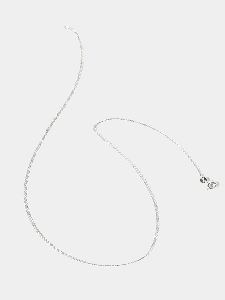 14 karat massivt vitt guld 18 eller 24 tum fin kedja