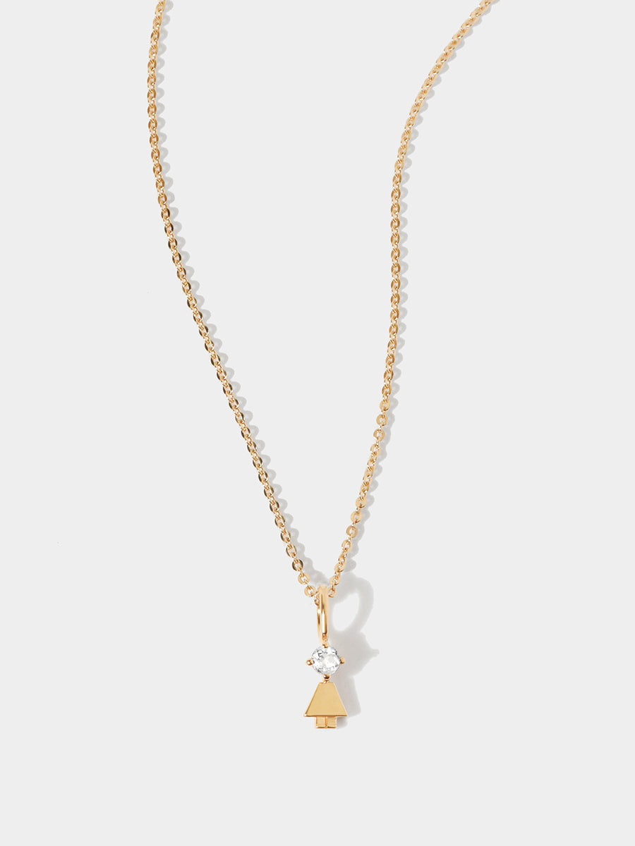 14 Karat Gold Tochter oder Mädchen mit im Labor gezüchtetem VS1-Diamanten