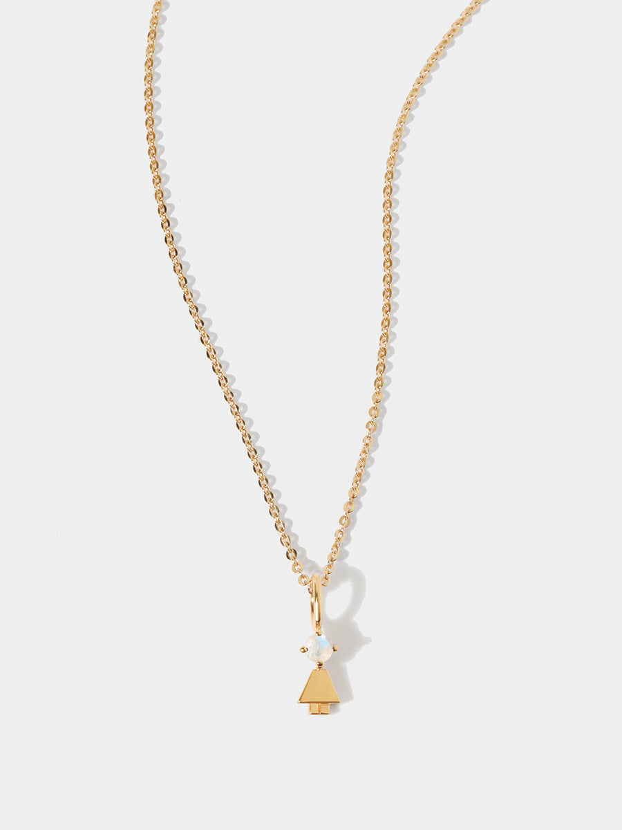 Gold Vermeil Tochter oder Mädchen mit Mondstein-Edelstein – Geburtsstein des Monats Juni