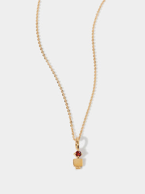 Gold Vermeil Son or Boy with Garnet Gemstone - January Birthstone
