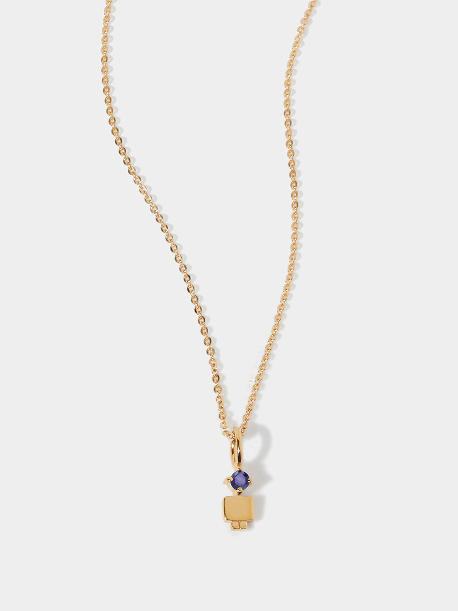 Gold-Vermeil-Sohn oder Junge mit Tansanit-Edelstein – Geburtsstein für den Monat Dezember