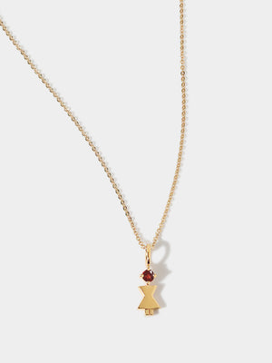 Gold Vermeil Mum or Woman with Garnet Gemstone - January Birthstone
