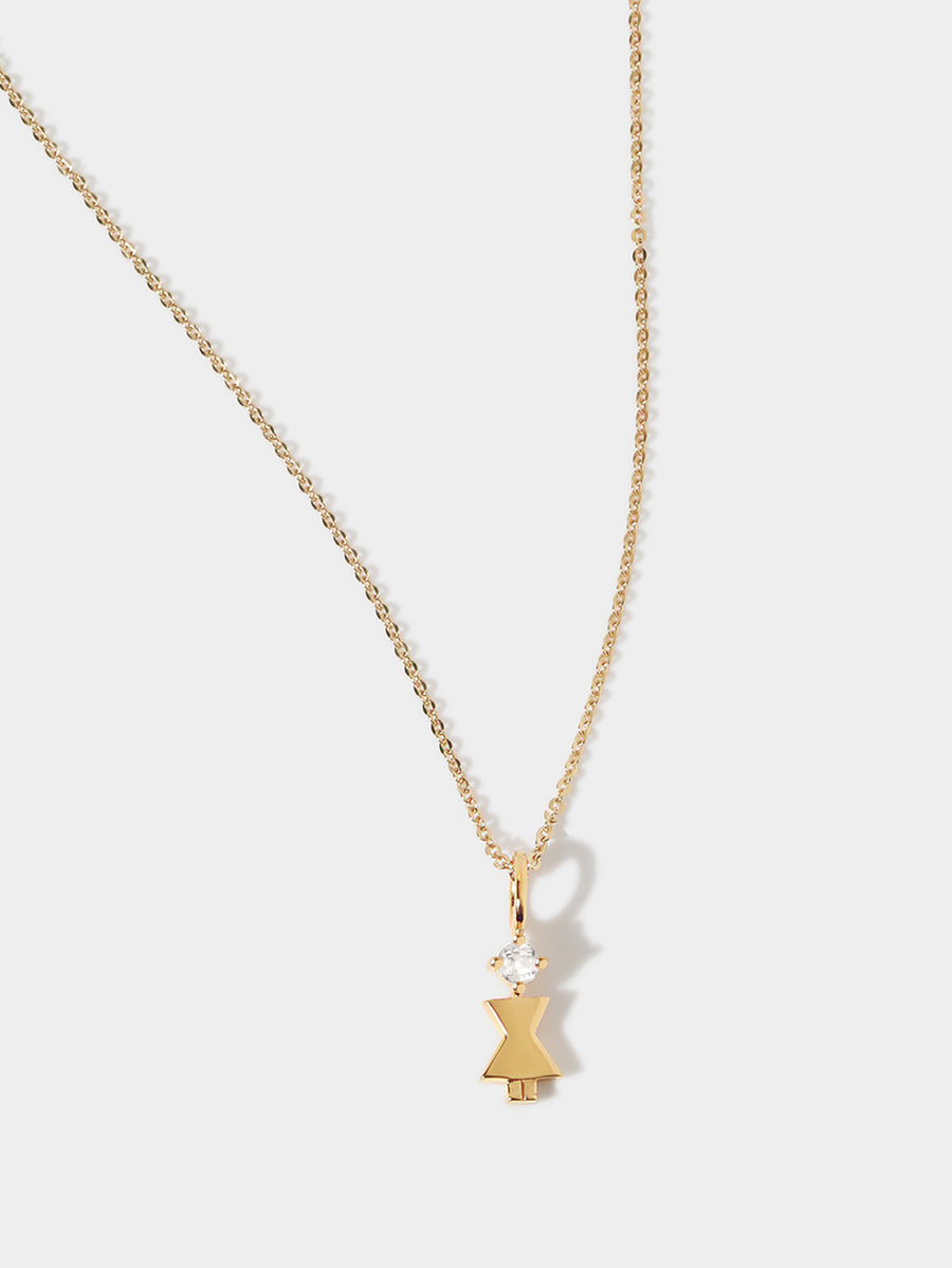 Gold-Vermeil-Mutter oder Frau mit weißem Topas-Edelstein – Geburtsstein des Monats April