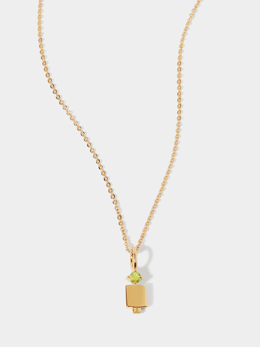 Gold Vermeil Vater oder Mann mit Peridot-Edelstein – Geburtsstein des Monats August