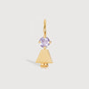 14k Solid Gold Girl Necklace or Charm with Amethyst Gemstone - February Birthstone | Precious People