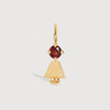 14k Solid Gold Girl Necklace or Charm with Garnet Gemstone - January Birthstone | Precious People