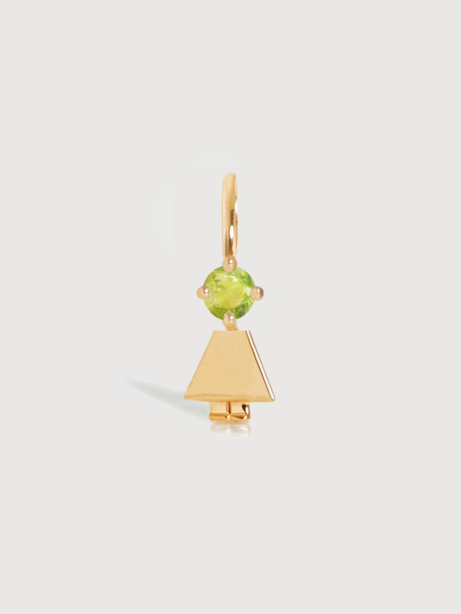 14k Solid Gold Girl Necklace or Charm with Peridot Gemstone - August Birthstone | Precious People