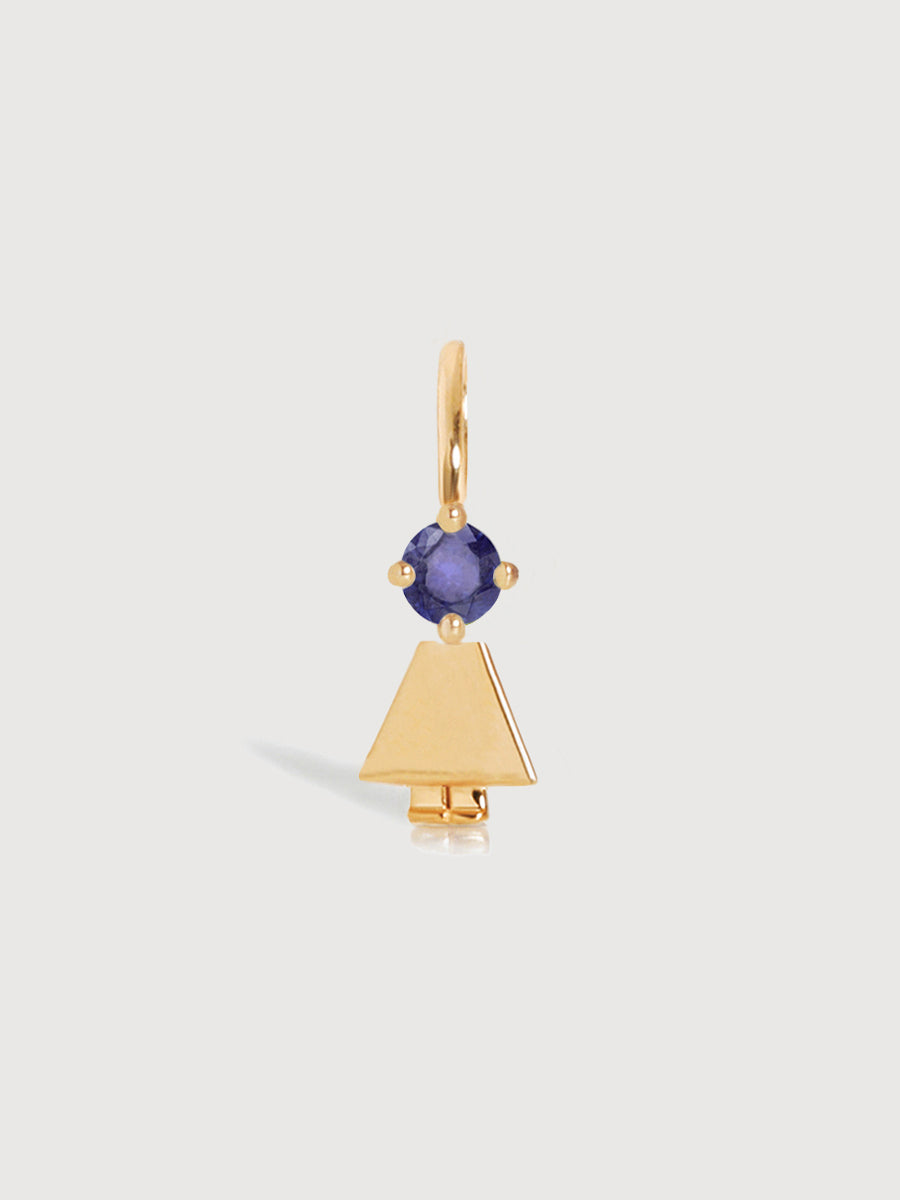 14k Solid Gold Girl Necklace or Charm with Tanzanite Gemstone - December Birthstone | Precious People
