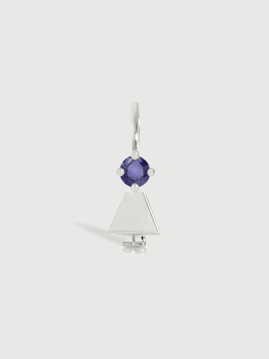 14k White Gold Girl Necklace or Charm with Tanzanite Gemstone - December Birthstone | Precious People