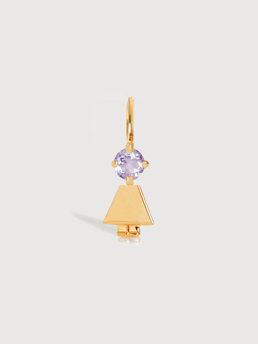 Gold Daughter or Girl with Brazilian Amethyst Gemstone - February Birthstone