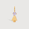 Gold Daughter or Girl with Brazilian Amethyst Gemstone - February Birthstone