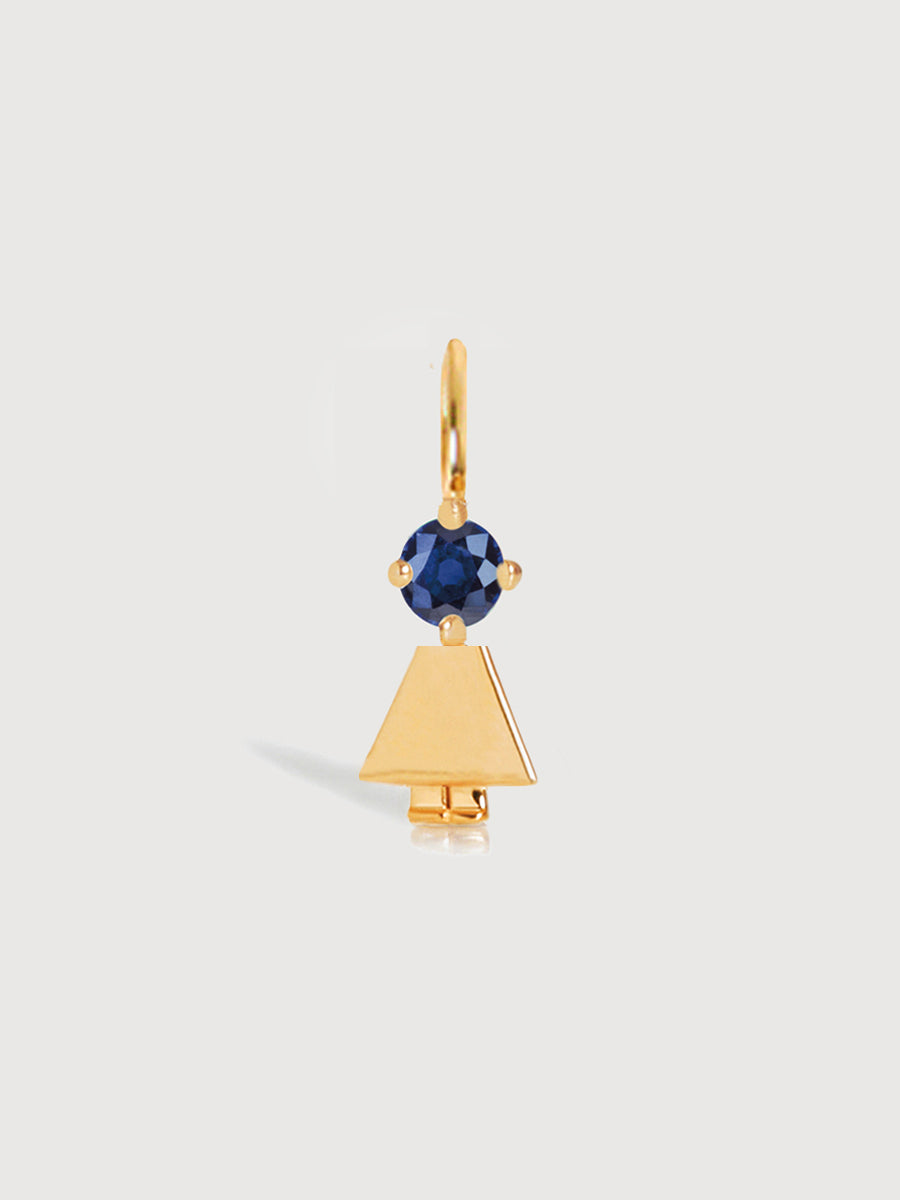 Gold Daughter or Girl with Blue Sapphire Gemstone - September Birthstone