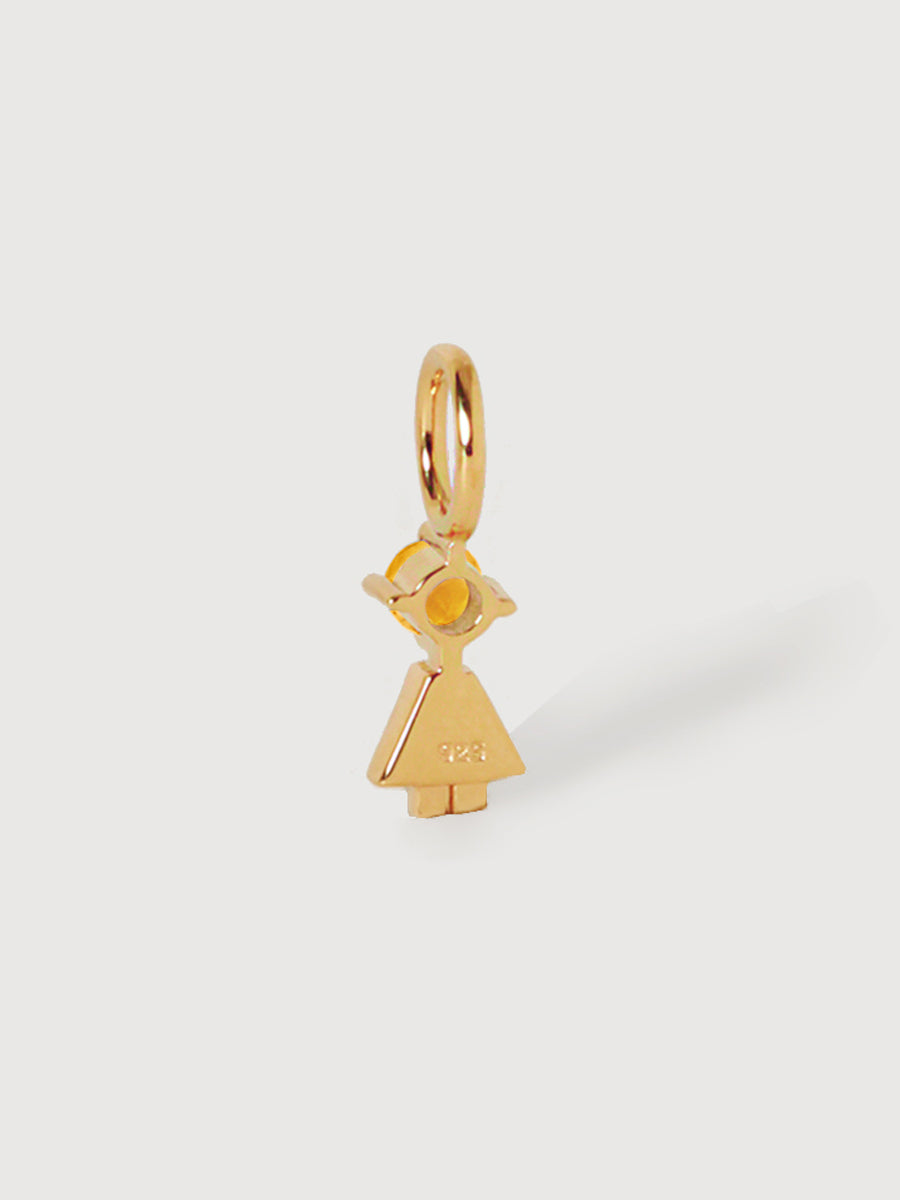 Gold-Vermeil-Tochter oder Mädchen mit Citrin-Edelstein – Geburtsstein für den Monat November