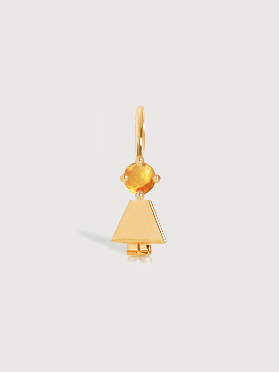 Gold Daughter or Girl with Citrine Gemstone - November Birthstone