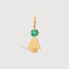 Gold Daughter or Girl with Emerald Gemstone - May Birthstone