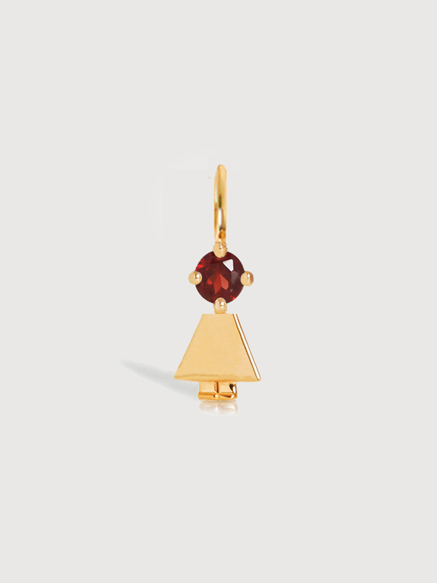 Gold Daughter or Girl with Garnet Gemstone - January Birthstone