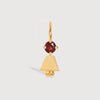 Gold Daughter or Girl with Garnet Gemstone - January Birthstone