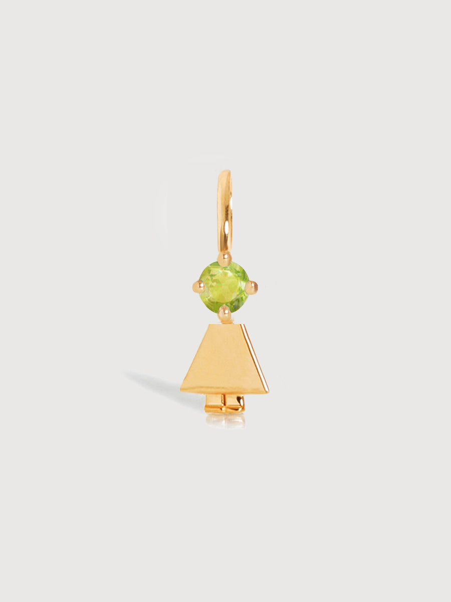 Gold Daughter or Girl with Peridot Gemstone - August Birthstone
