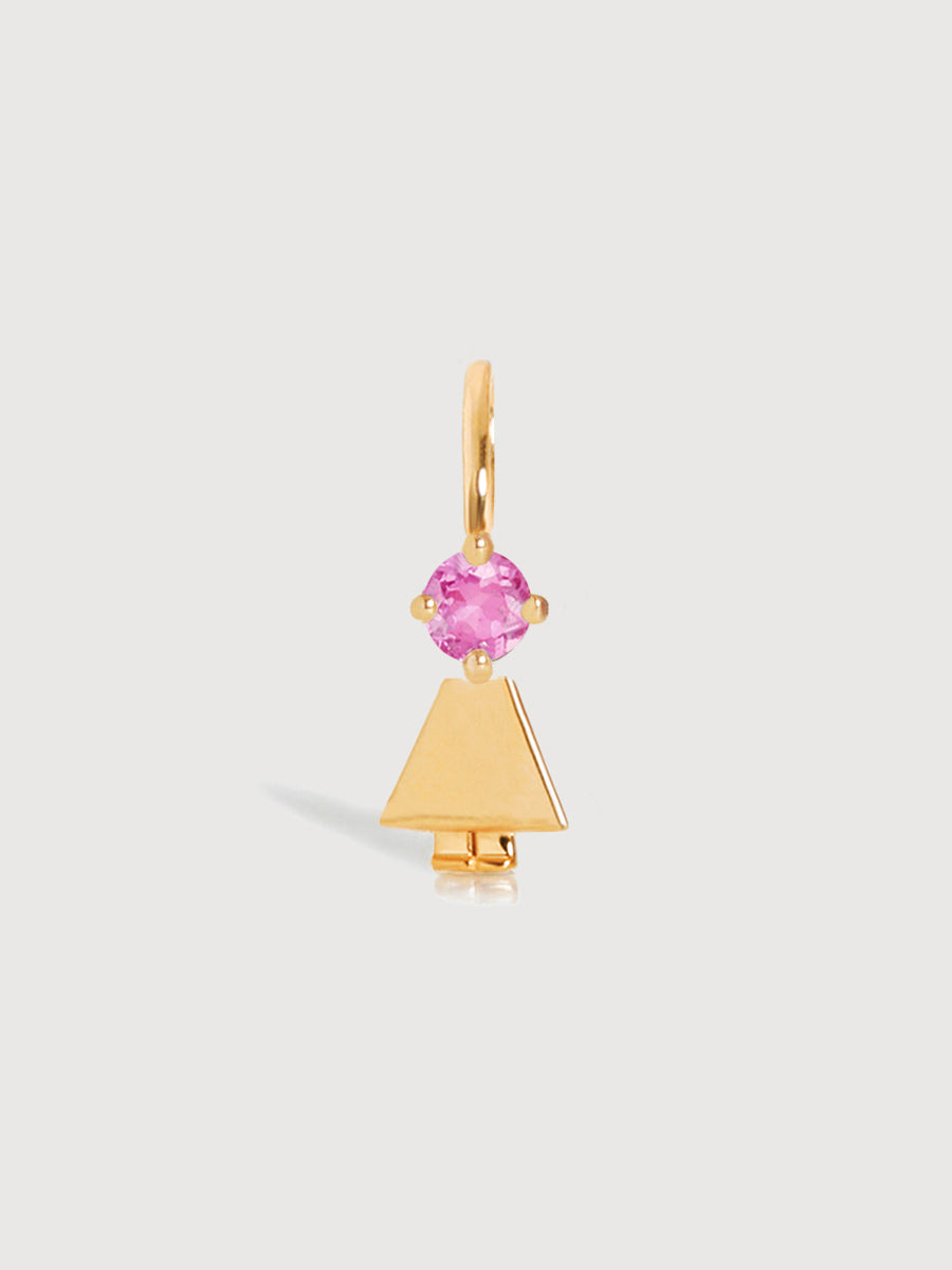 Gold Daughter or Girl with Pink Tourmaline Gemstone - October Birthstone