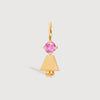 Gold Daughter or Girl with Pink Tourmaline Gemstone - October Birthstone