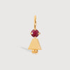 Gold Daughter or Girl with Ruby Gemstone - July Birthstone