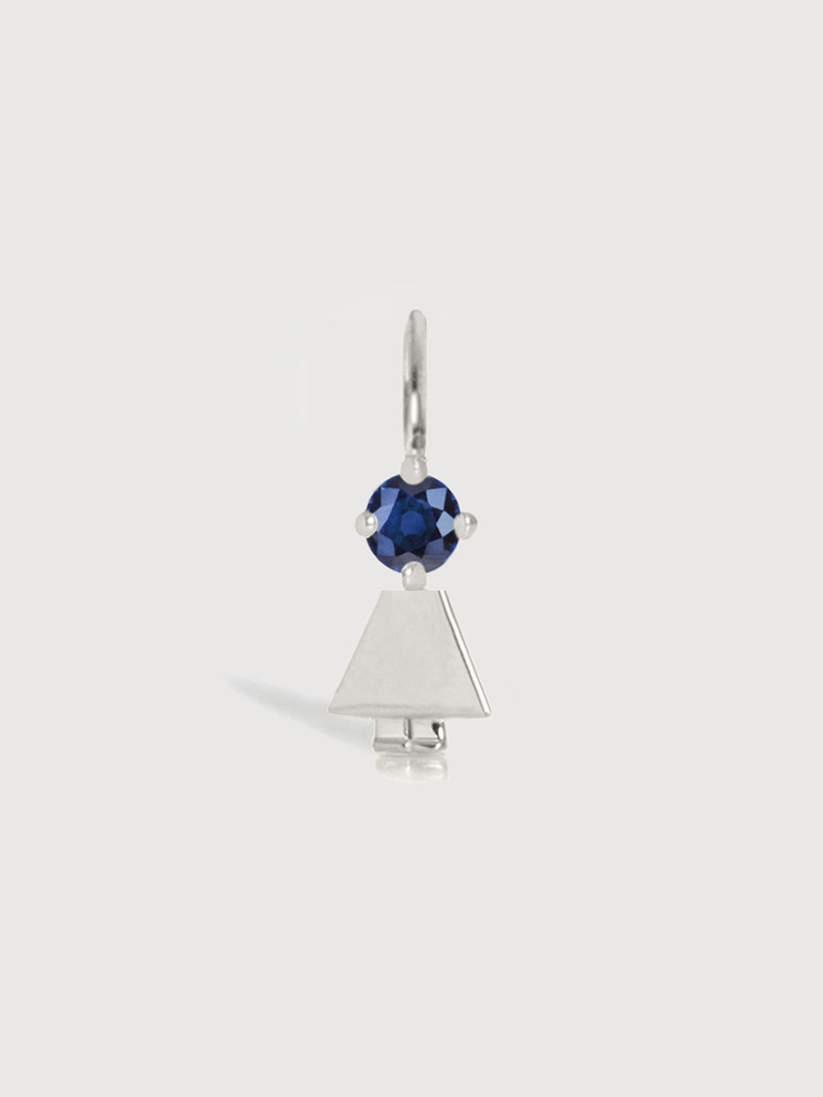 Sterling Silver Girl Necklace or Charm with Blue Sapphire Gemstone - September Birthstone | Precious People