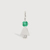 Sterling Silver Girl Necklace or Charm with Emerald Gemstone - May Birthstone | Precious People