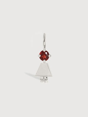 Sterling Silver Girl Necklace or Charm with Garnet Gemstone - January Birthstone | Precious People