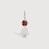 Sterling Silver Girl Necklace or Charm with Garnet Gemstone - January Birthstone | Precious People