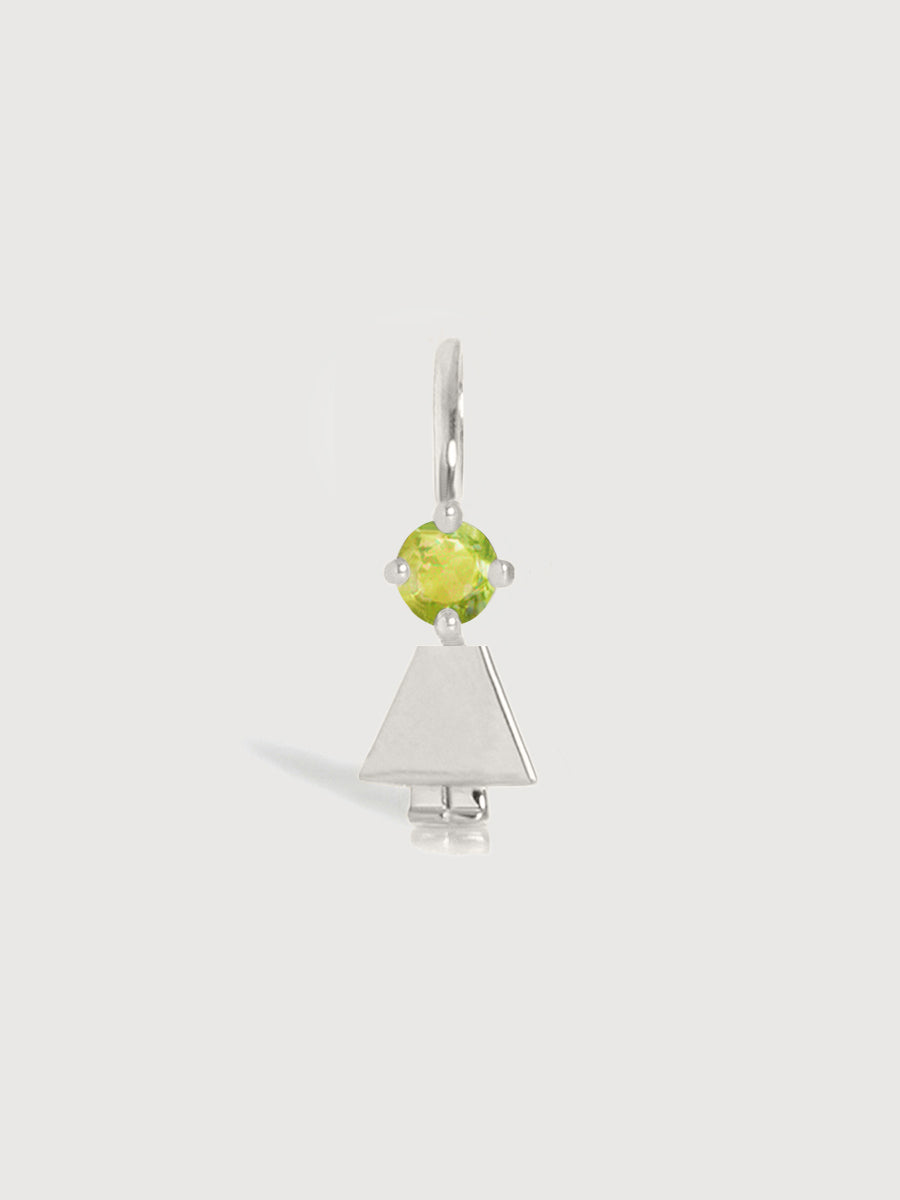 Sterling Silver Girl Necklace or Charm with Peridot Gemstone - August Birthstone | Precious People