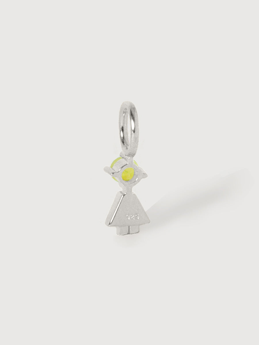 Sterling Silver Girl Necklace or Charm with Peridot Gemstone - August Birthstone | Precious People