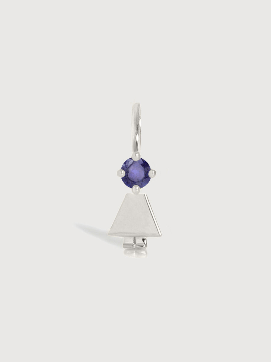 Sterling Silver Girl Necklace or Charm with Tanzanite Gemstone - December Birthstone | Precious People