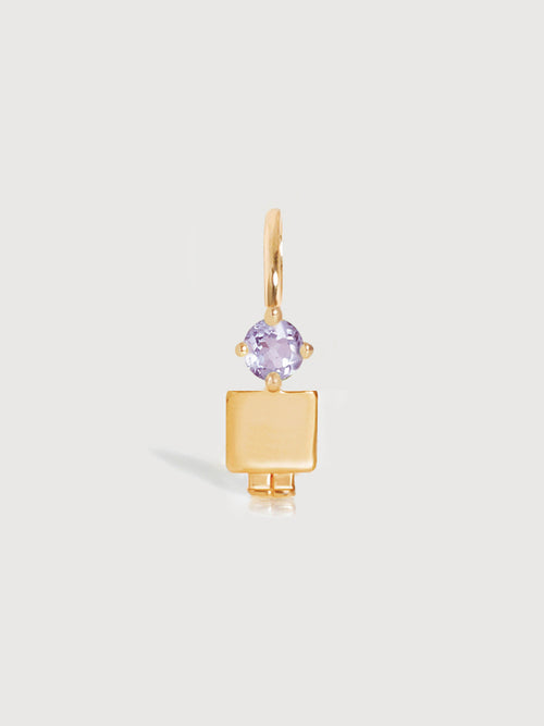 14k Solid Gold Boy Necklace or Charm with Amethyst Gemstone - February Birthstone | Precious People