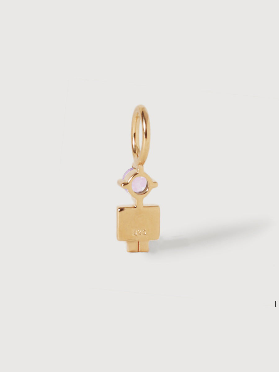 14k Solid Gold Boy Necklace or Charm with Amethyst Gemstone - February Birthstone | Precious People