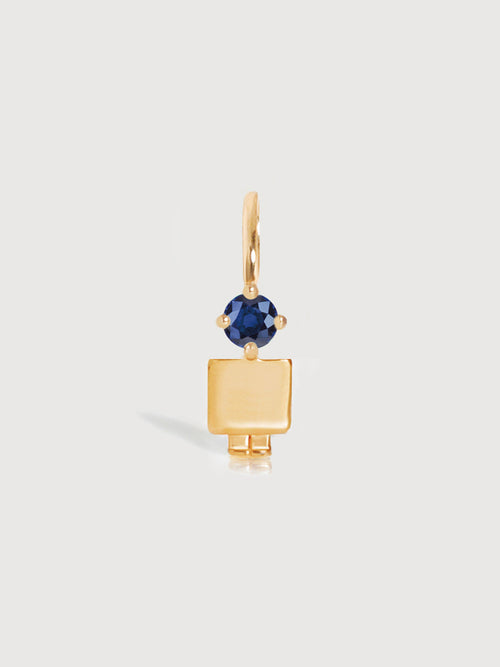 14k Solid Gold Boy Necklace or Charm with Blue Sapphire Gemstone - September Birthstone | Precious People