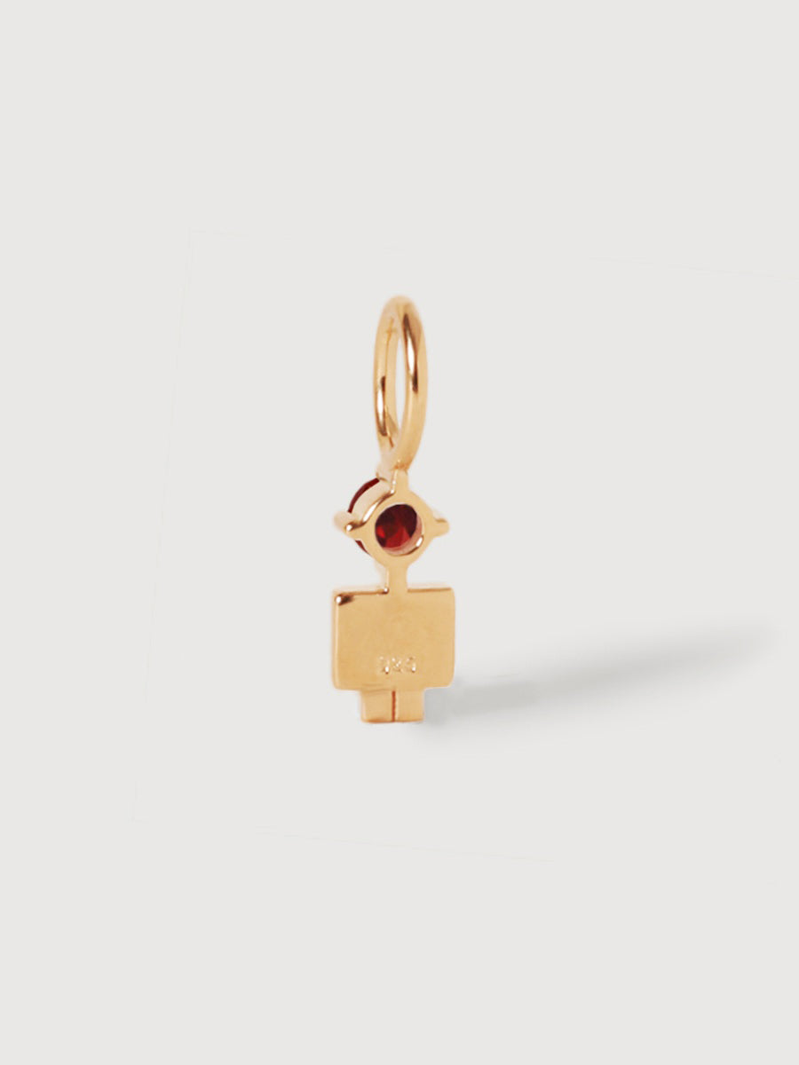 14k Solid Gold Boy Necklace or Charm with Garnet Gemstone - January Birthstone | Precious People