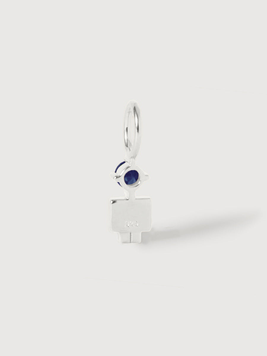 14k White Gold Boy Necklace or Charm with Blue Sapphire Gemstone - September Birthstone | Precious People