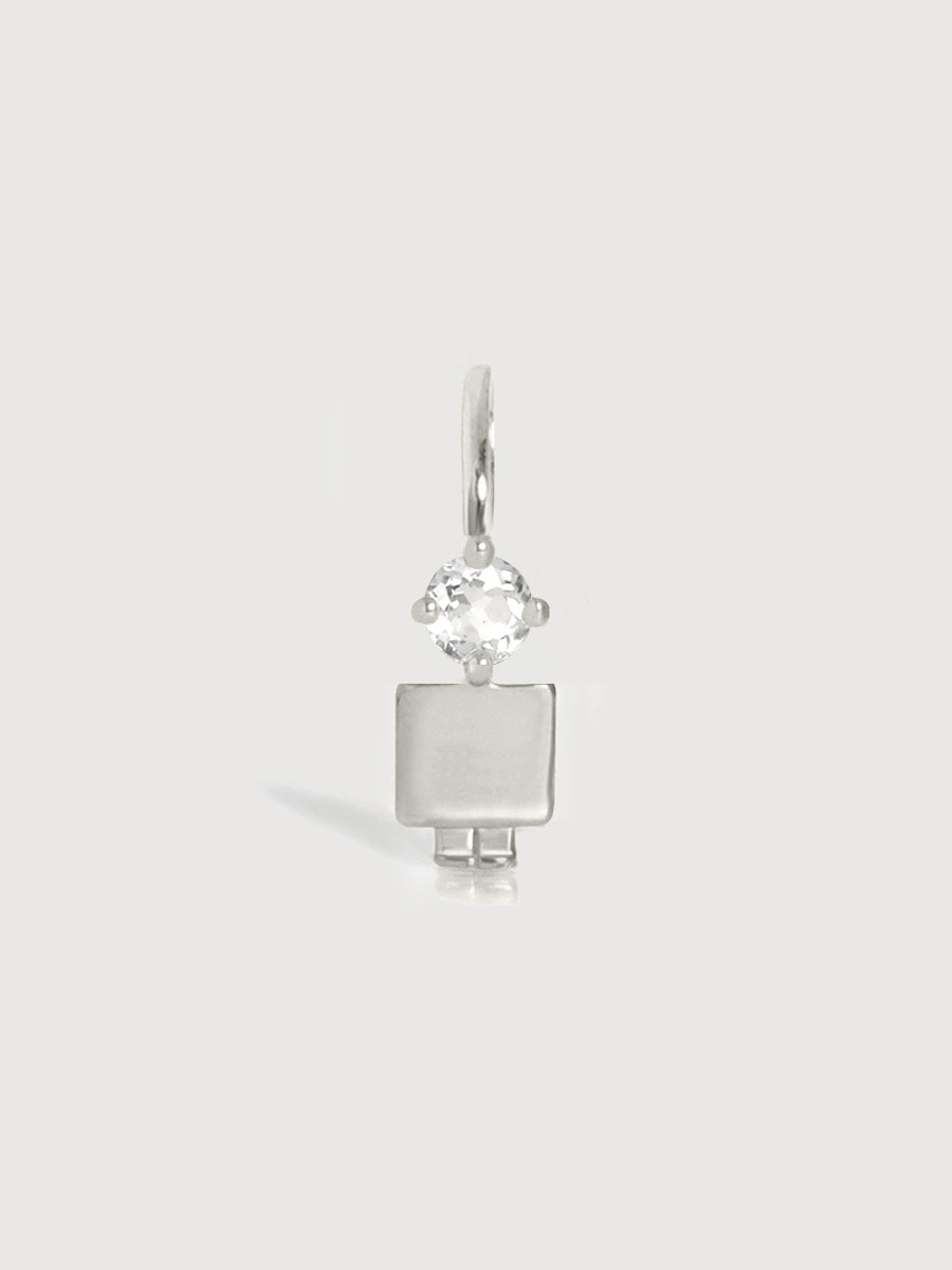 14k White Gold Boy Necklace or Charm with Lab Grown VS1 Diamond Gemstone | Precious People