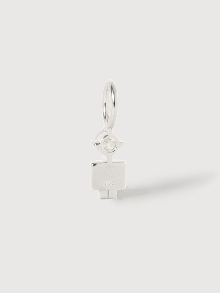 14k White Gold Boy Necklace or Charm with Lab Grown VS1 Diamond Gemstone | Precious People