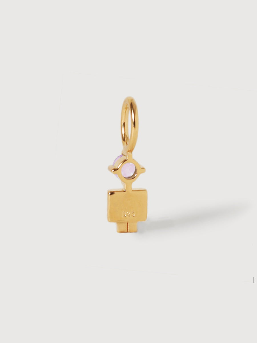 Gold-Vermeil-Sohn oder Junge mit Amethyst-Edelstein – Geburtsstein des Monats Februar