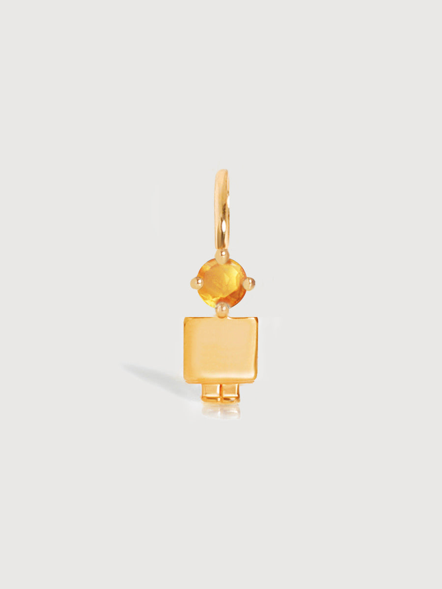 Gold Son or Boy with Citrine Gemstone - November Birthstone