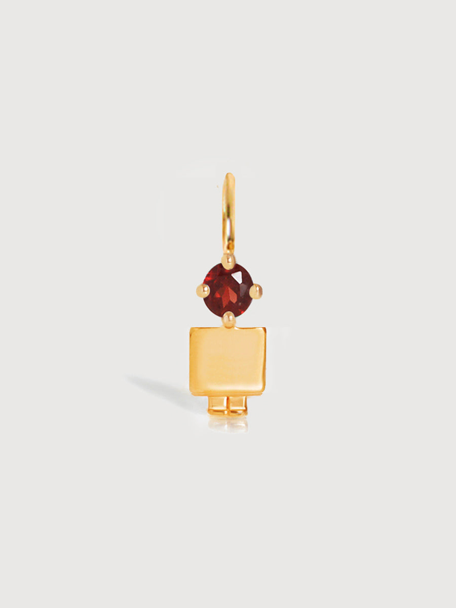 Gold Son or Boy with Garnet Gemstone - January Birthstone