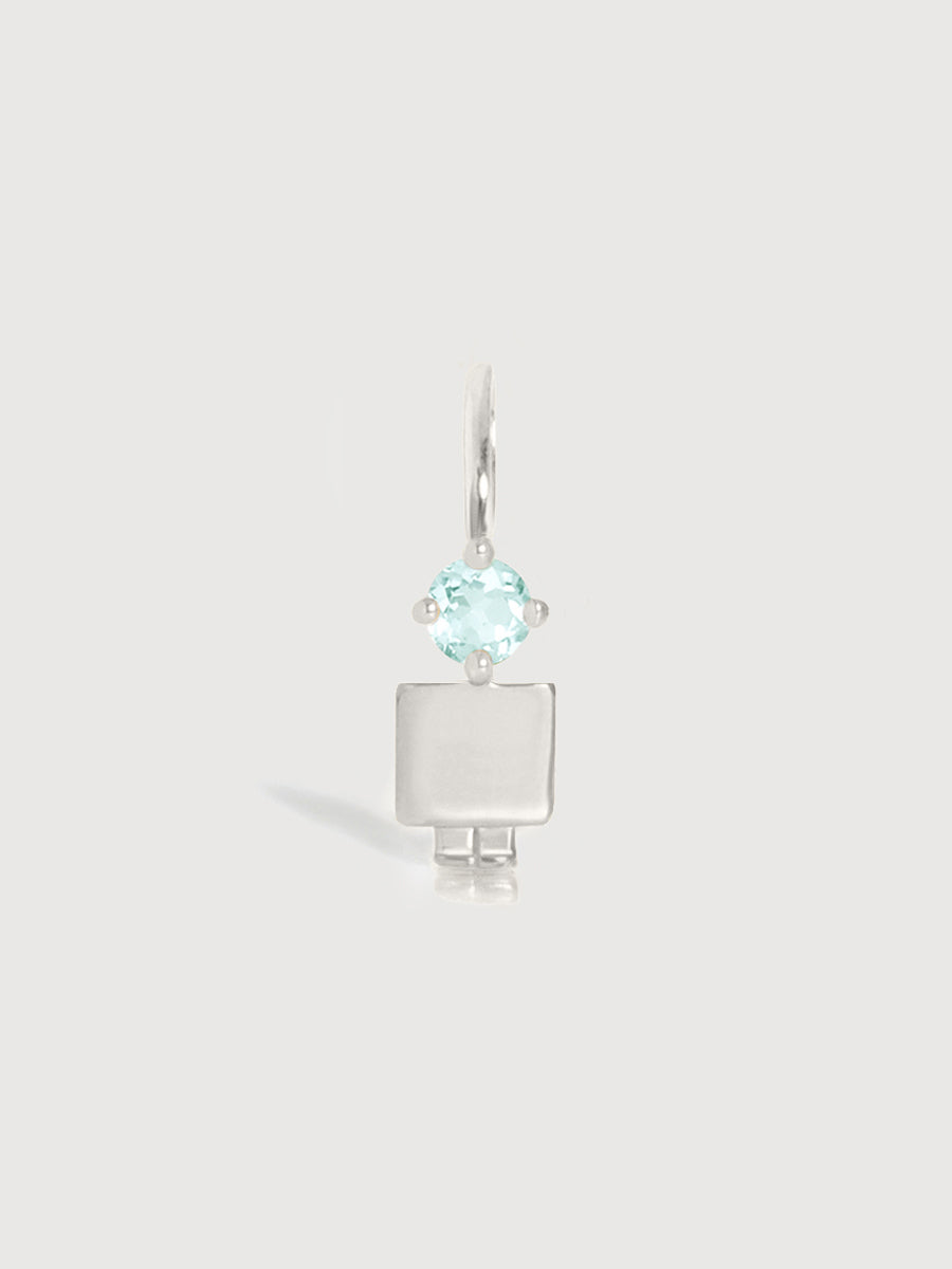 Sterling Silver Boy Necklace or Charm with Aquamarine Gemstone - March Birthstone | Precious People