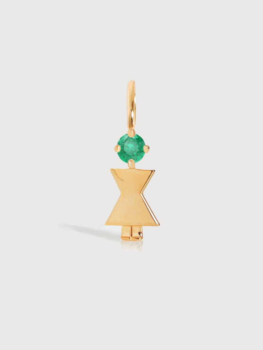14-karatowe złoto Mama lub Kobieta z szmaragdowym kamieniem szlachetnym – kamień narodzin maja