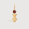 14k Solid Gold Woman Necklace or Charm with Garnet Gemstone - January Birthstone | Precious People