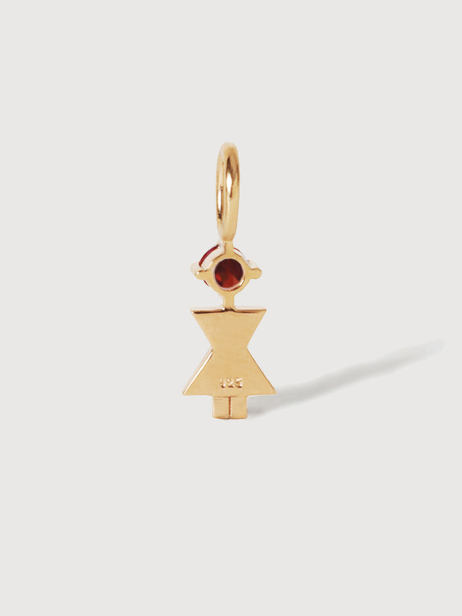 14k Solid Gold Woman Necklace or Charm with Garnet Gemstone - January Birthstone | Precious People