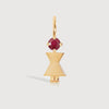 14k Solid Gold Woman Necklace or Charm with Ruby Gemstone - July Birthstone | Precious People