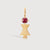 14k Solid Gold Woman Necklace or Charm with Ruby Gemstone - July Birthstone | Precious People
