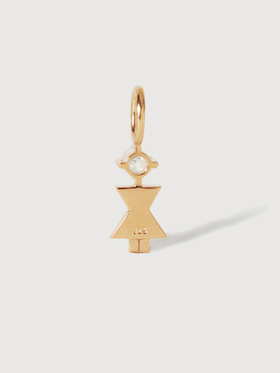 14 Karat Gold Mutter oder Frau mit im Labor gezüchtetem VS1-Diamanten